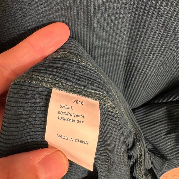 BTFBM Dark Emerald Green Ribbed Long Sleeve Bodycon Side Tie Mini Dress XL - Picture 6 of 9